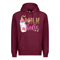 Burgundy milkaholic girls Premium Hoodie - NancyCooperArtShop