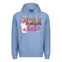 Colony Blue milkaholic girls Premium Hoodie - NancyCooperArtShop