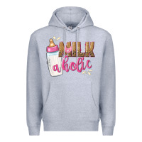 Heather Grey milkaholic girls Premium Hoodie - NancyCooperArtShop
