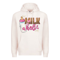 Pale Pink milkaholic girls Premium Hoodie - NancyCooperArtShop