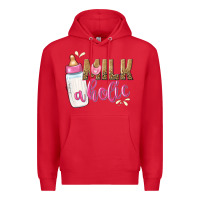 Red milkaholic girls Premium Hoodie - NancyCooperArtShop