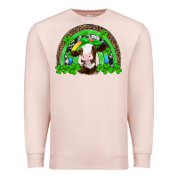 Pale Pink st patricks cow rainbow Premium Sweatshirt - Artiststas