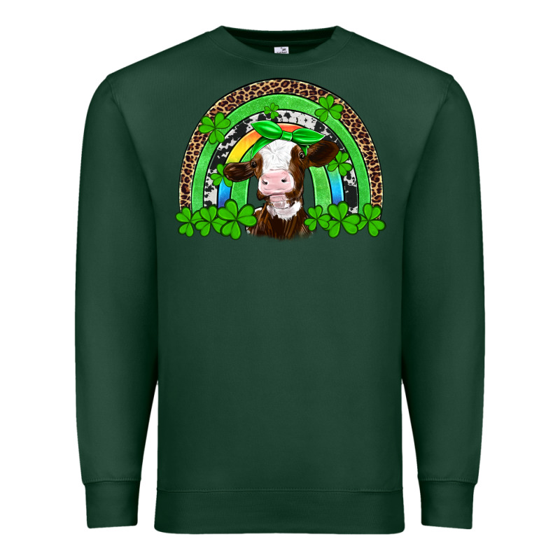 St Patricks Cow Rainbow Premium Sweatshirt by Artiststas | Teevron