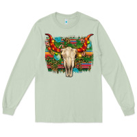 Matcha western christmas bull skull Long Sleeve Tee - RanaPortraitStore