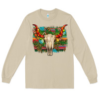 Mushroom western christmas bull skull Long Sleeve Tee - RanaPortraitStore