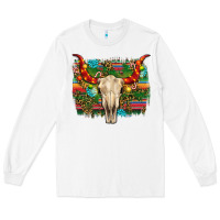 White western christmas bull skull Long Sleeve Tee - RanaPortraitStore