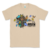 Mushroom he is risen matthew 28 6 cross with butterflies cowhide background Classic Tee - BarkalooDesign
