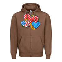 Chestnut usa flag hearts with sunflower Zipper Hoodie - HRA Design Shop