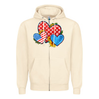 Sandshell usa flag hearts with sunflower Zipper Hoodie - HRA Design Shop