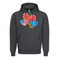 Smoke usa flag hearts with sunflower Zipper Hoodie - HRA Design Shop