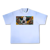 Grape Ice Baby cow with sunflower and leopard Urban Heavy Tee - RanaPortraitStore