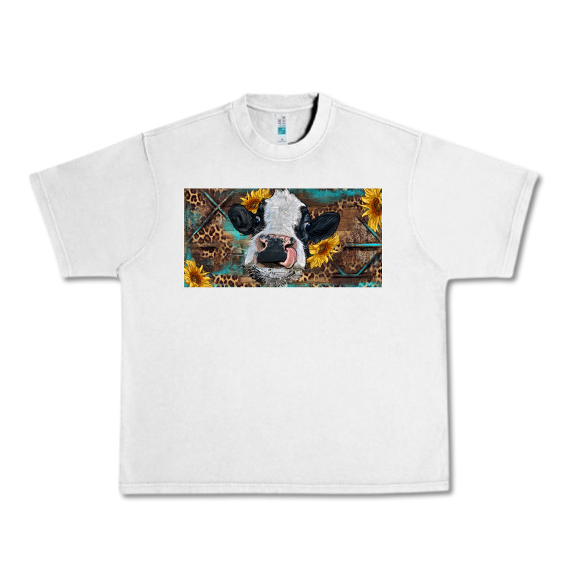Baby Cow With Sunflower And Leopard Urban Heavy Tee by RanaPortraitStore | Teevron