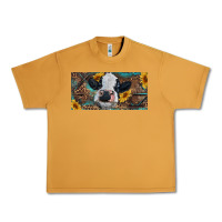 Peanut Butter Baby cow with sunflower and leopard Urban Heavy Tee - RanaPortraitStore