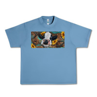Pebble Blue Baby cow with sunflower and leopard Urban Heavy Tee - RanaPortraitStore
