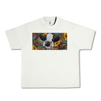 Pistachio Baby cow with sunflower and leopard Urban Heavy Tee - RanaPortraitStore