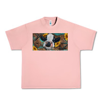 Salmon Baby cow with sunflower and leopard Urban Heavy Tee - RanaPortraitStore