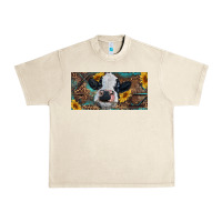 Sandshell Baby cow with sunflower and leopard Urban Heavy Tee - RanaPortraitStore