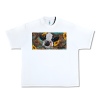 White Baby cow with sunflower and leopard Urban Heavy Tee - RanaPortraitStore