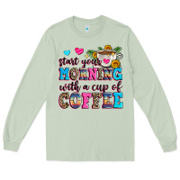 Matcha start your morning with a cup of coffee Long Sleeve Tee - Zillion Design Studio