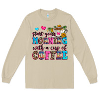 Mushroom start your morning with a cup of coffee Long Sleeve Tee - Zillion Design Studio