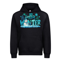 Black hello winter snowman Urban Hoodie - MaliasSmallBusiness