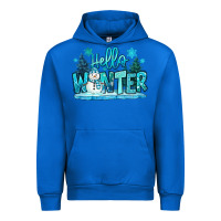 Cobalt hello winter snowman Urban Hoodie - MaliasSmallBusiness