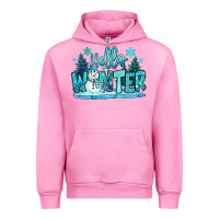 Fuchsia Pink hello winter snowman Urban Hoodie - MaliasSmallBusiness