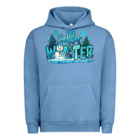 Pigment Pebble Blue hello winter snowman Urban Hoodie - MaliasSmallBusiness