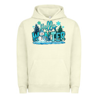 Pigment Pistachio hello winter snowman Urban Hoodie - MaliasSmallBusiness