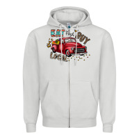 Dove Grey eat fresh buy local Zipper Hoodie - CowhideDigitalArt