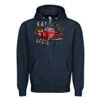 Navy eat fresh buy local Zipper Hoodie - CowhideDigitalArt