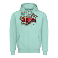 Seafoam eat fresh buy local Zipper Hoodie - CowhideDigitalArt