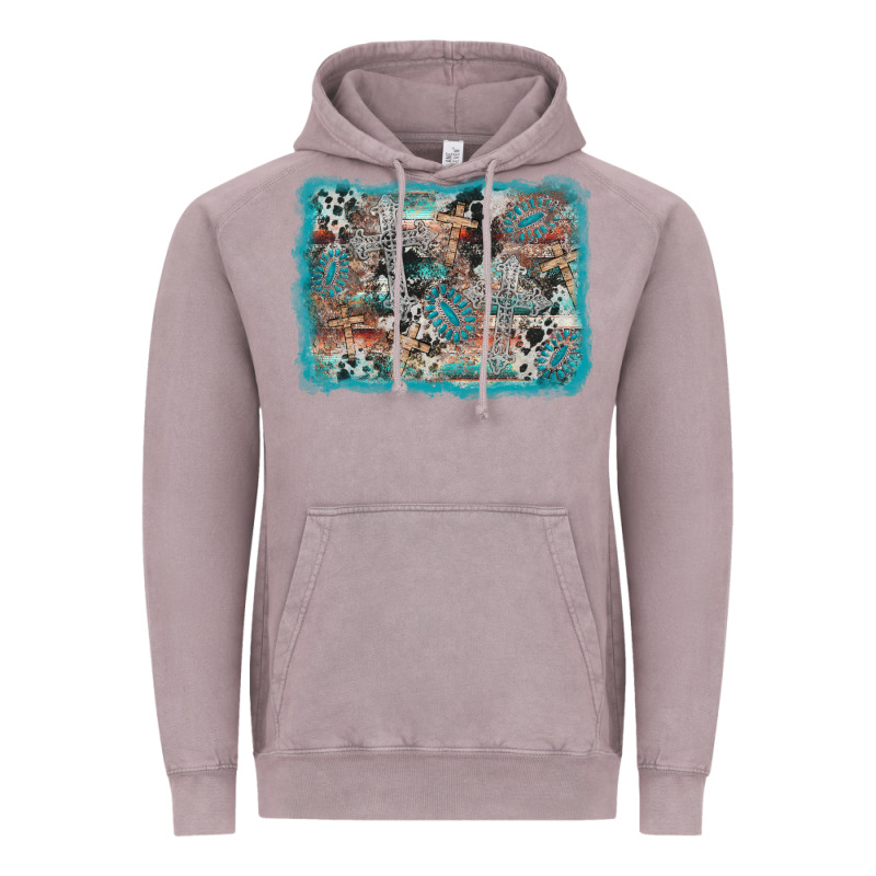Cross Western Background Vintage Hoodie by AdoDesignShop | Teevron