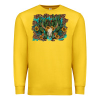 Lemon leopard bull skull cactus sunflowers Premium Sweatshirt - AdoDesignShop