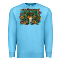 Ocean Blue leopard bull skull cactus sunflowers Premium Sweatshirt - AdoDesignShop