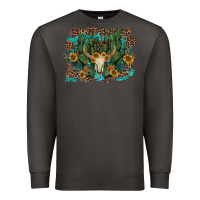 Smoke leopard bull skull cactus sunflowers Premium Sweatshirt - AdoDesignShop