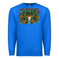 True Royal leopard bull skull cactus sunflowers Premium Sweatshirt - AdoDesignShop