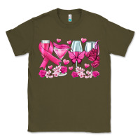 Army Green breast cancer wine glasses Classic Tee - texasbilliewilder