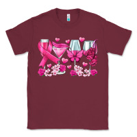 Burgundy breast cancer wine glasses Classic Tee - texasbilliewilder