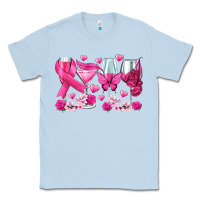 Dusty Blue breast cancer wine glasses Classic Tee - texasbilliewilder