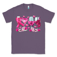 Lavender breast cancer wine glasses Classic Tee - texasbilliewilder