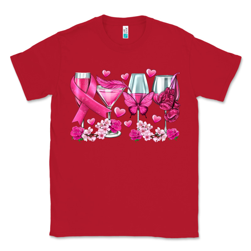 Breast Cancer Wine Glasses Classic Tee by texasbilliewilder | Teevron