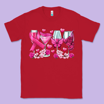 Breast Cancer Wine Glasses Classic Tee Designed By Texasbilliewilder