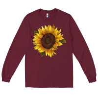 Burgundy sunflower Long Sleeve Tee - RanaPortraitStore
