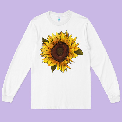 Sunflower Long Sleeve Tee Designed By Ranaportraitstore