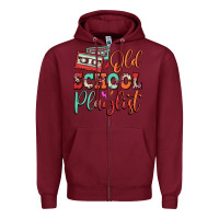 Burgundy old school playlist cassette Zipper Hoodie - FaDigitalArtStudio