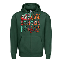 Sports Green old school playlist cassette Zipper Hoodie - FaDigitalArtStudio