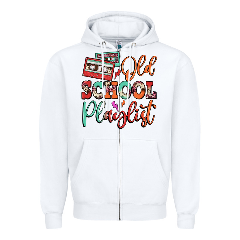 Old School Playlist Cassette Zipper Hoodie by FaDigitalArtStudio | Teevron