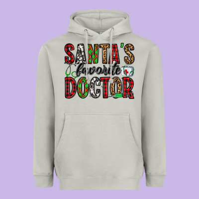 Santa's Favorite Doctor Heavyweight Hoodie Designed By Jasminsmagicworld