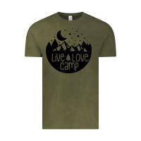Vintage Olive Live Love Camp Vintage Tee - Unal Design